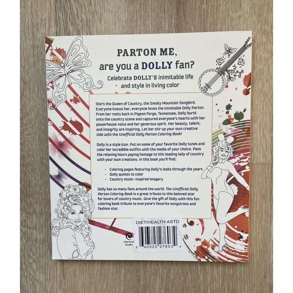 New! Dolly Parton Coloring Book With More Than 100 Pages to Colora - Picture 2 of 6